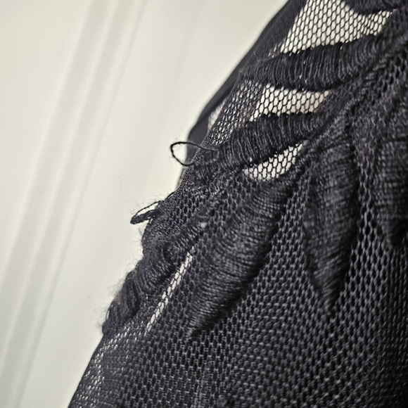 Forever 21 Witchy Black Glam Embroidered Sheer Sleeveless Goth Camisole Top M - Picture 10 of 15